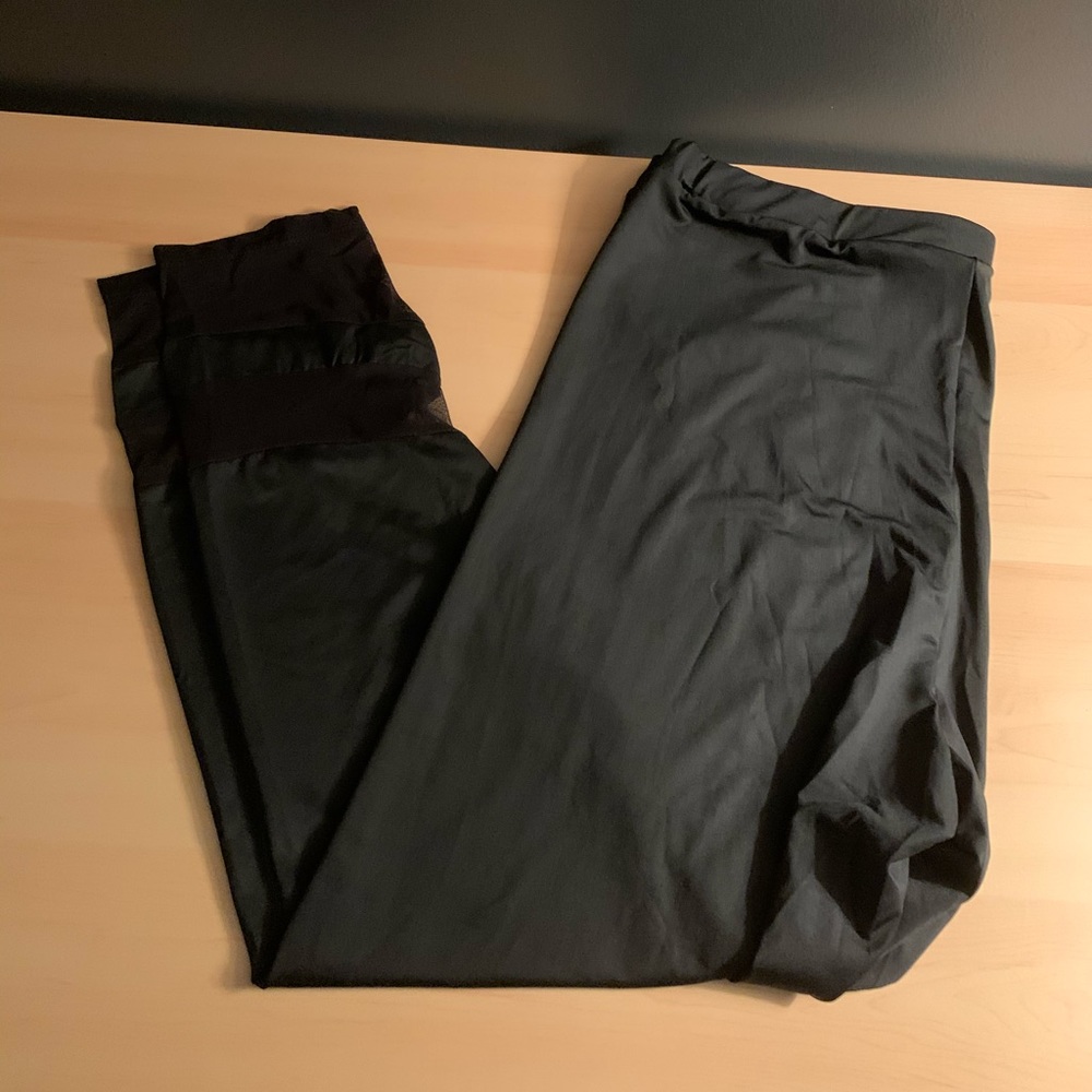 Black Leggings with Mesh Inserts